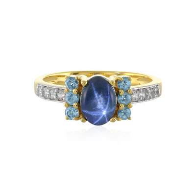 Blue Star Sapphire Silver Ring