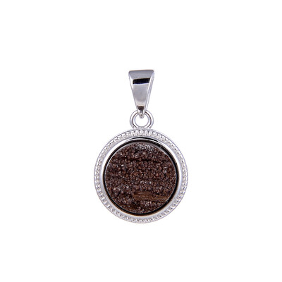 Zwenkau Druzy Wood Silver Pendant