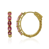 Pink Topaz Silver Earrings