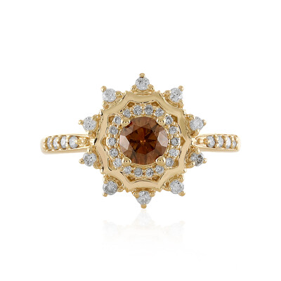 9K I3 Champagne Diamond Gold Ring (de Melo)