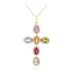 Pink Topaz Silver Necklace