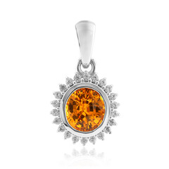 9K Ban Ka Cha Orange Sapphire Gold Pendant