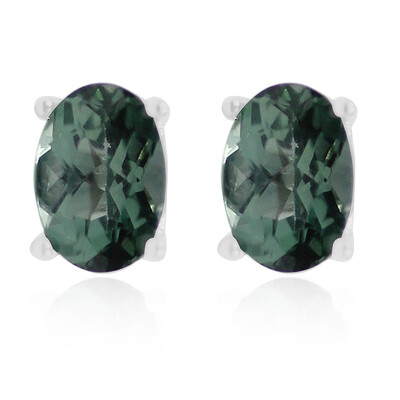 Chrome Apatite Silver Earrings