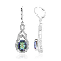 Mystic Blue Quartz Silver Earrings
