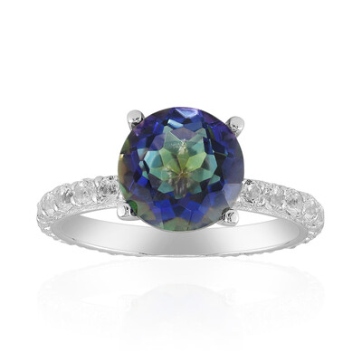 Mystic Blue Quartz Silver Ring