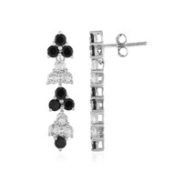 Black Spinel Silver Earrings