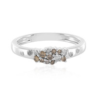 I3 Champagne Diamond Silver Ring