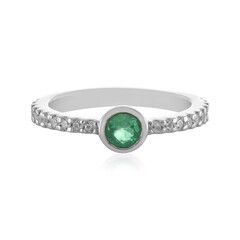 Russian Emerald Silver Ring