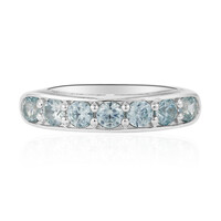 Blue Zircon Silver Ring