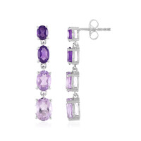 Rose de France Amethyst Silver Earrings