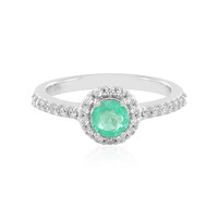 Russian Emerald Silver Ring