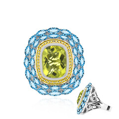 Ouro Verde Quartz Silver Ring (Dallas Prince Designs)