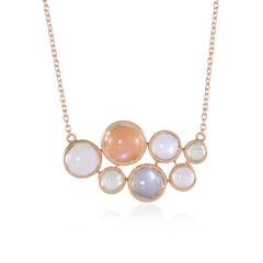 Peach Moonstone Silver Necklace (KM by Juwelo)