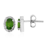 Russian Diopside Silver Earrings