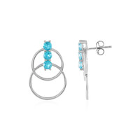 Paraiba Color Topaz Silver Earrings
