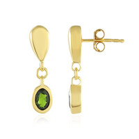 Russian Diopside Silver Earrings