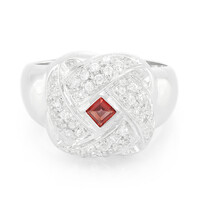 Sunset Ruby Silver Ring