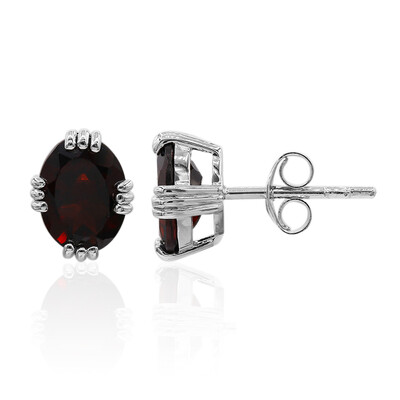 Garnet Silver Earrings