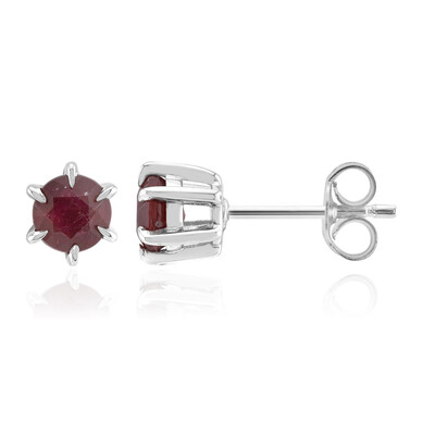Bemainty Ruby Silver Earrings
