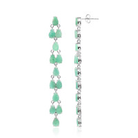 Emerald Silver Earrings