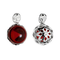 Colombian red Amber Silver Pendant