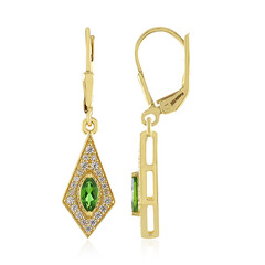 Russian Diopside Silver Earrings
