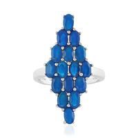 Neon Blue Opal Silver Ring