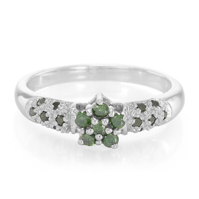 Fancy Diamond Silver Ring