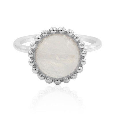 Rainbow Moonstone Silver Ring
