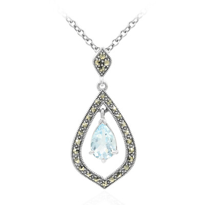Sky Blue Topaz Silver Necklace