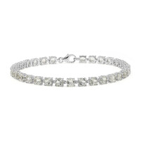 Green Amethyst Silver Bracelet