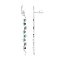 Fancy Diamond Silver Earrings