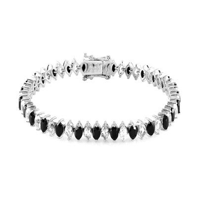 Black Spinel Silver Bracelet