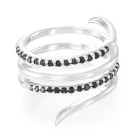 Black Spinel Silver Ring