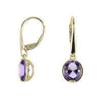 9K Amethyst Gold Earrings