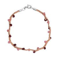 Pink Chalcedony Silver Bracelet