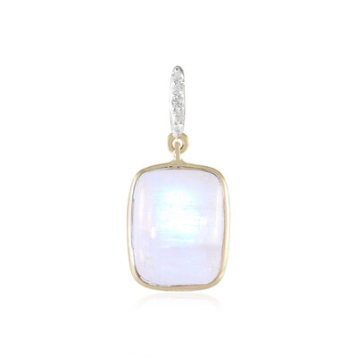 9K Rainbow Moonstone Gold Pendant