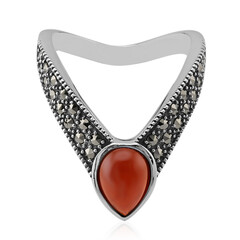 Mozambique Garnet Silver Ring (Annette classic)