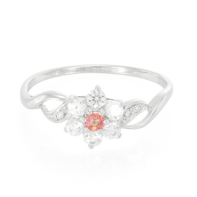 Padparadscha Sapphire Silver Ring