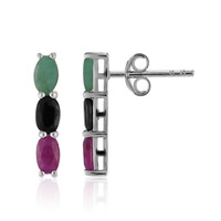 Emerald Silver Earrings