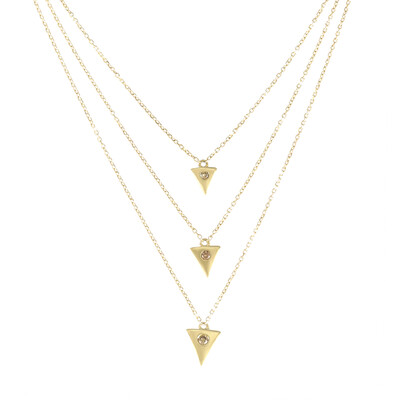 9K I2 Champagne Diamond Gold Necklace (de Melo)