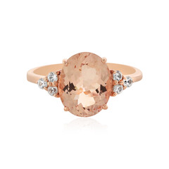 9K Peach Morganite Gold Ring