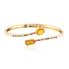 9K Ban Ka Cha Orange Sapphire Gold Bangle