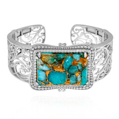 Amazonite Mosaic Silver Bangle (Dallas Prince Designs)