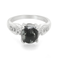 Snowflake Obsidian Silver Ring