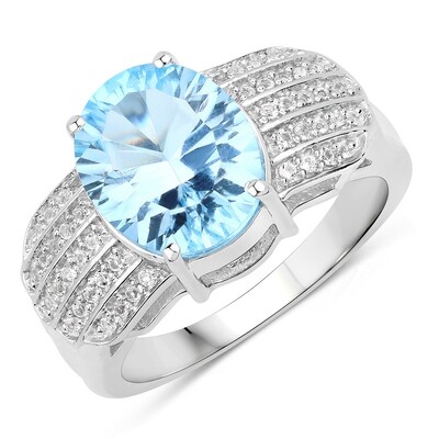 Sky Blue Topaz Silver Ring