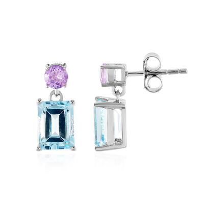 Sky Blue Topaz Silver Earrings
