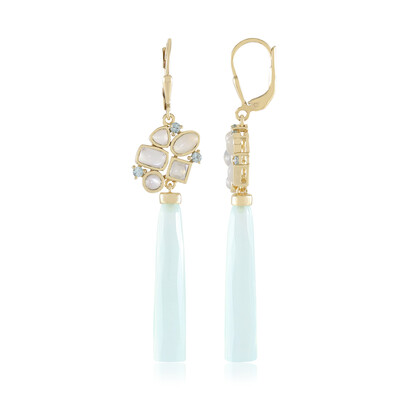 Aqua Chalcedony Silver Earrings (KM by Juwelo)
