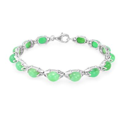 Imperial Chrysoprase Silver Bracelet