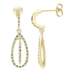 Fancy Diamond Silver Earrings